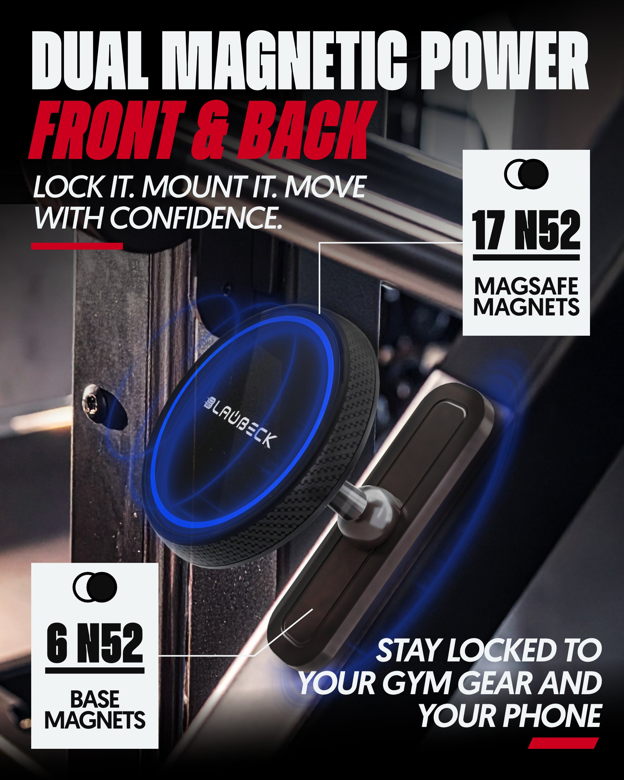 Magnetic Gym Phone Mount for MagSafe
